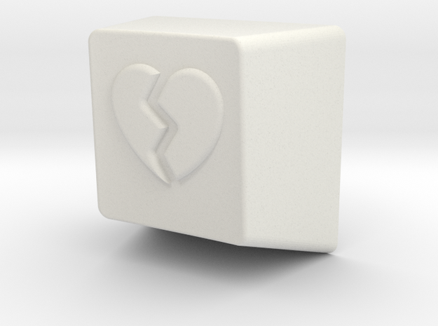 Broken Heart MX Keycap 1U R1 in White Natural Versatile Plastic