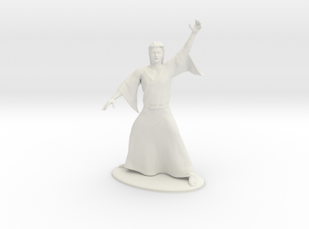 Magic-User Miniature in White Natural Versatile Plastic: 1:55