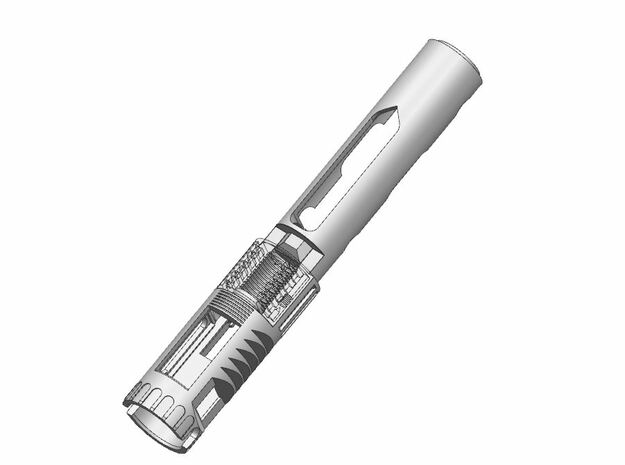 Atom Sabers Petro 18650 Crystal Chamber Chassis P1 in White Natural Versatile Plastic