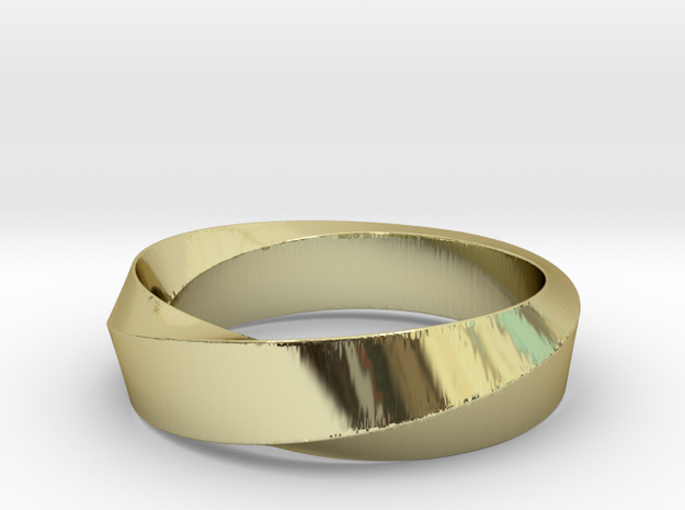 Mobius Wide Ring  I (Size  9 1/8) in 18k Gold Plated Brass: Large