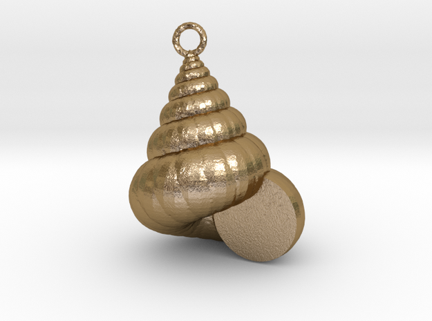 Cockleshell - Mollusc Charm 3D Model - 3D Printing in Polished Gold Steel
