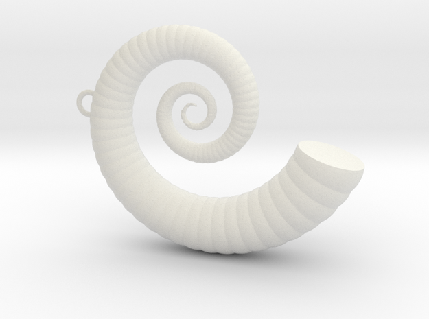 Cockleshell - Snail Mollusc Charm 3D Model   in White Natural Versatile Plastic