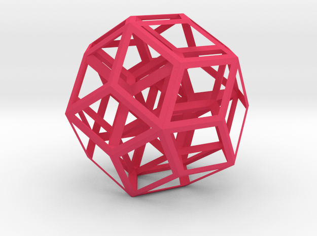 Icosahedral Oriented Matroid in Pink Processed Versatile Plastic
