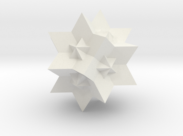 Great Rhombic Triacontahedron - 1 inch in White Natural Versatile Plastic
