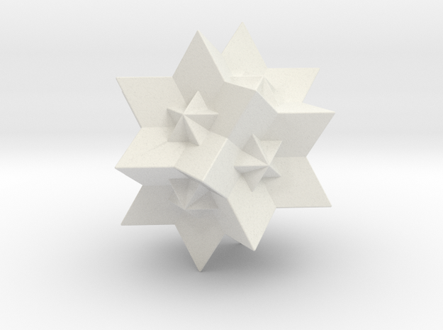 Great Rhombic Triacontahedron - 1 inch - V1 in White Natural Versatile Plastic