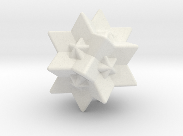 Great Rhombic Triacontahedron - 1 inch - V2 in White Natural Versatile Plastic