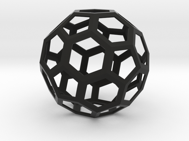lawal 175 mm skeletal truncated icosahedron shell in Black Natural Versatile Plastic
