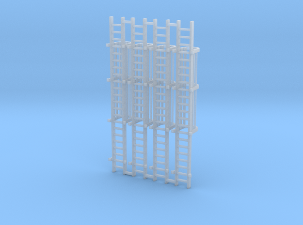 'N Scale' - (4) - 20' Caged Ladder in Tan Fine Detail Plastic