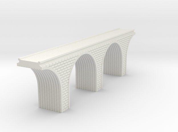 N Scale Arch Bridge Double Track 1:160 Scale in White Natural Versatile Plastic