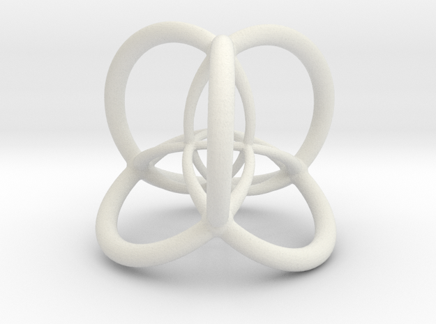 4d Hypersphere Bead - Multidimensional Scientific  in White Natural Versatile Plastic
