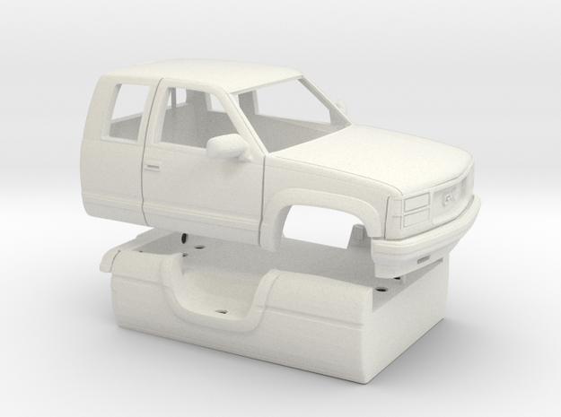 1/25 1989-98 GMC Sierra Ext Cab Long Bed Shell in White Natural Versatile Plastic