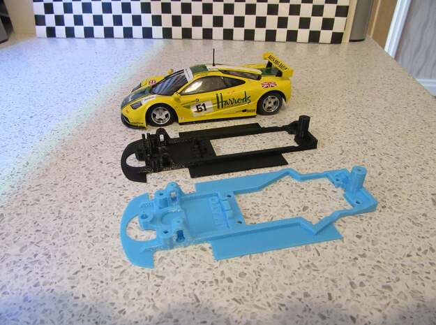 Chassis for Scalextric McLaren F1 GTR ANGLEWINDER in White Natural Versatile Plastic