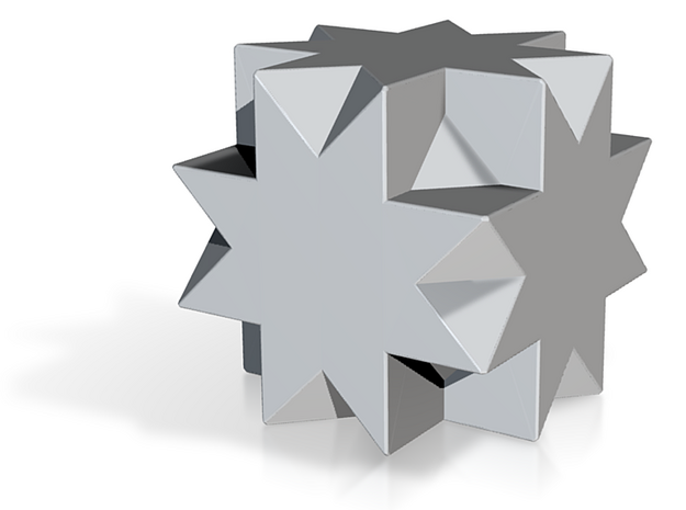 Great Cubicuboctahedron - 10 mm - Rounded V1 in Tan Fine Detail Plastic