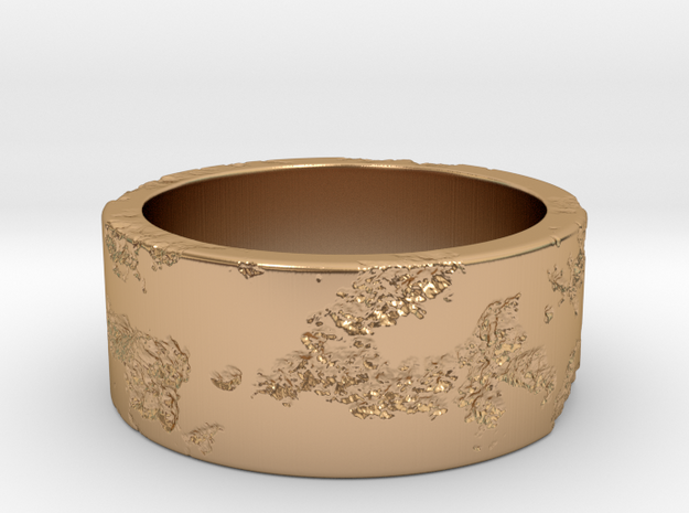 Rock Ring_R03 in Polished Bronze: 8 / 56.75