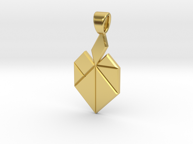 Apple tangram [pendant] in Polished Brass