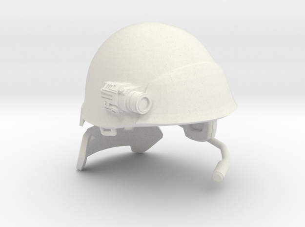 1/10 scale USCM Helmet for 7" figures in White Natural Versatile Plastic