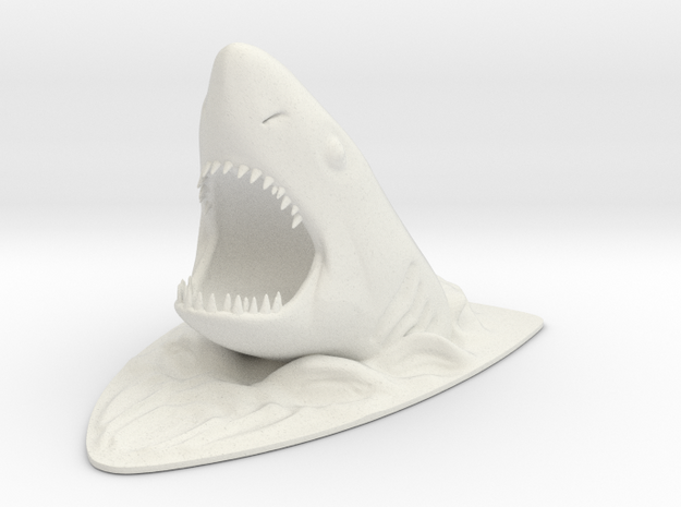 Jaws - Shark coming out of the Water in White Natural Versatile Plastic
