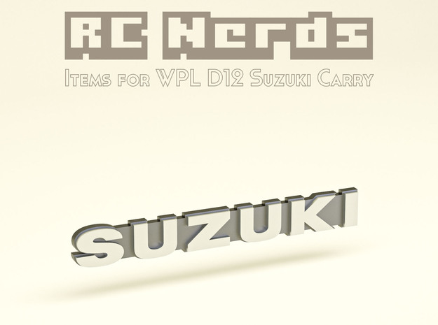 RCN295 Emblem For WPL D12 Suzuki in Tan Fine Detail Plastic