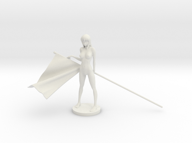 1/20 Race Queen with Flag Pose #5 in White Natural Versatile Plastic