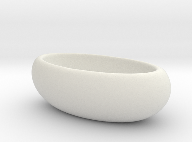 Fine Oval Geometric Succulent 3D Printing Flowerpo in White Natural Versatile Plastic