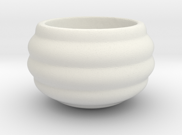Cute Barrel Geometric Succulent 3D Printing Plante in White Natural Versatile Plastic