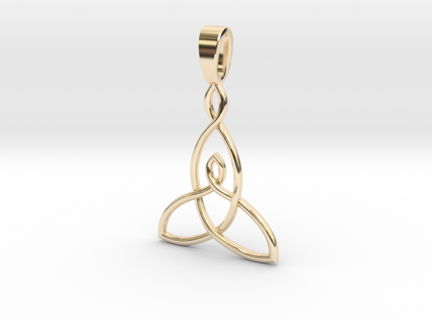 Mother and Child Knot with bail 25mm in 14K Yellow Gold