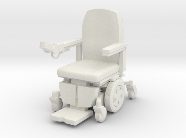 Wheelchair 03 . 1:18 Scale. in White Natural Versatile Plastic
