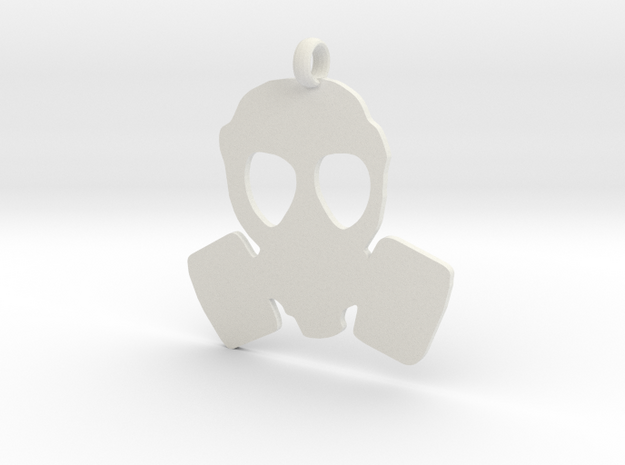 Gas Mask necklace charm in White Natural Versatile Plastic
