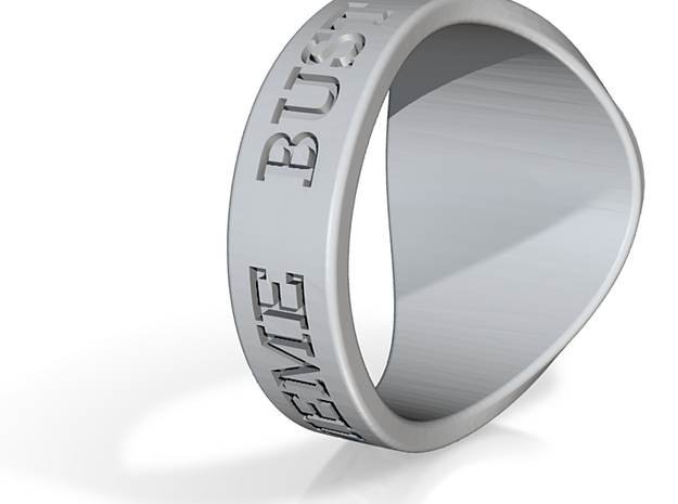NuperBall ENTHYMEME Ring s20 in Polished Bronzed-Silver Steel