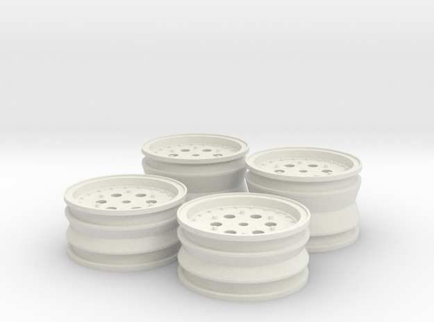 Tamiya Hotshot wheels SET - Stock version in White Natural Versatile Plastic