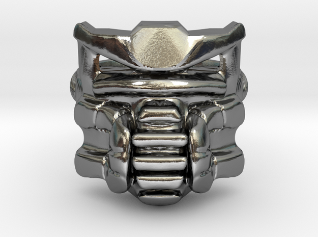 Bohrok XA Swarm Commander Ring Size 9 in Polished Silver