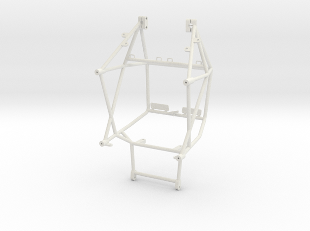 016001-01 Scorcher Chassis Cage in White Natural Versatile Plastic