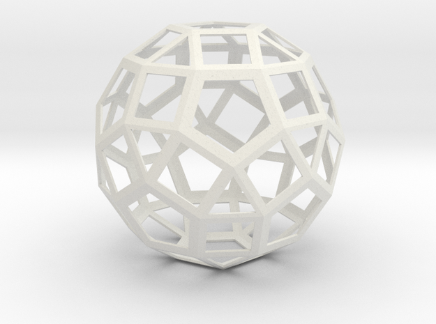 lawal 92 mm v2 skeletal rhombicosidodecahedron in White Natural Versatile Plastic