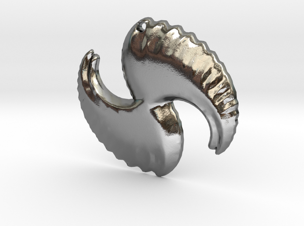 3D Fractal Pendant in Polished Silver