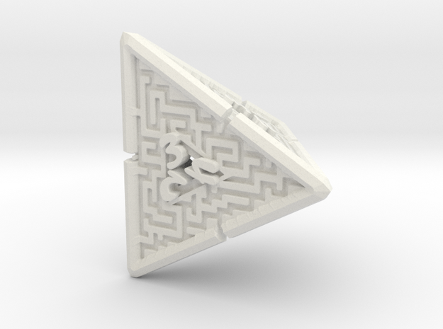 4 Sided Maze Die V2 in White Natural Versatile Plastic