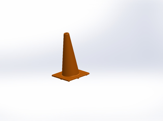 1:10th scale traffic cone in Orange Processed Versatile Plastic
