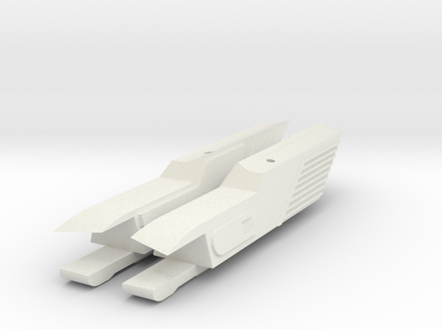 1/1000 Newton Starship style Engine Pylons in White Natural Versatile Plastic