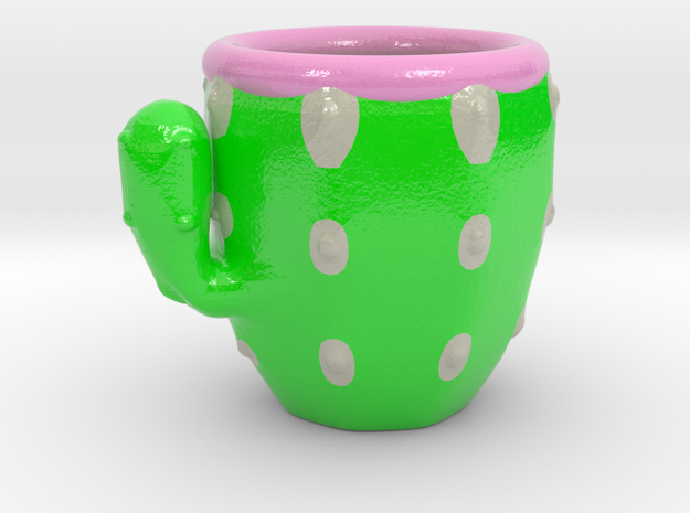 Cactus Cofee Cup in Glossy Full Color Sandstone