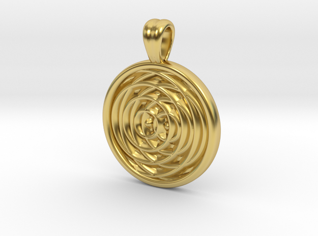 Wavelets [pendant] in Polished Brass