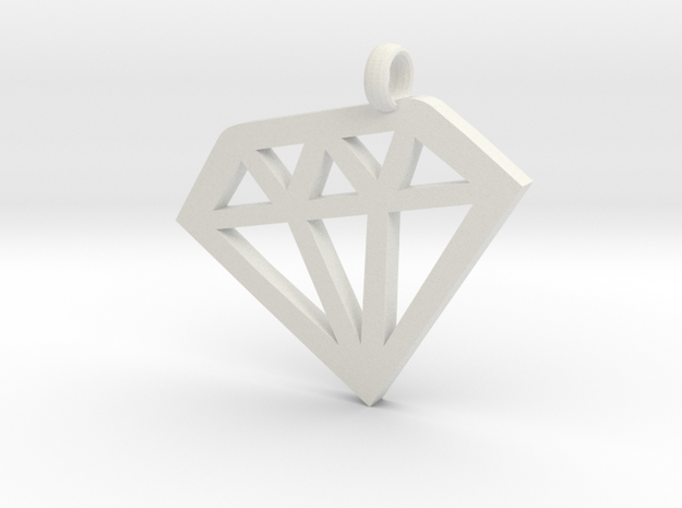 Diamond necklace charm in White Natural Versatile Plastic
