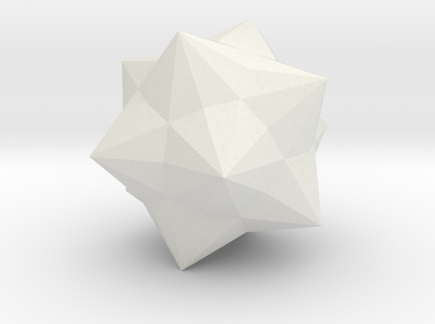 Small Dodecacronic Hexecontahedron - 1 Inch in White Natural Versatile Plastic