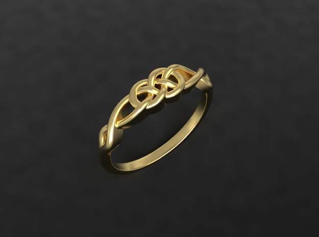 Celtic Knot ring in 18k Gold Plated Brass: 7 / 54