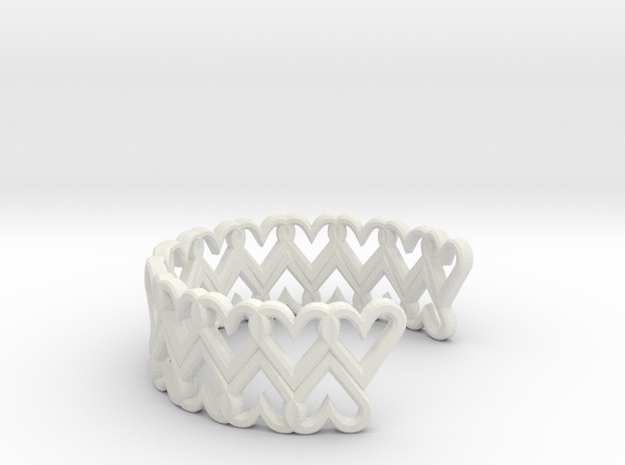 FLYHIGH: Open Heart Double Bracelet in White Natural Versatile Plastic