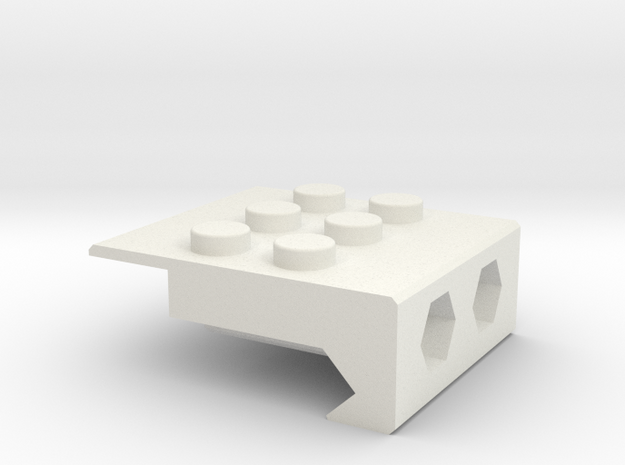 Picatinny Rail to Lego Adapter Part 1/2 in White Natural Versatile Plastic