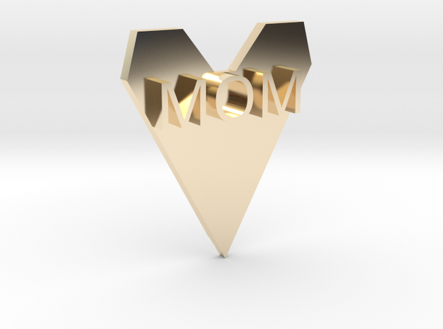 Love Mom in 14k Gold Plated Brass