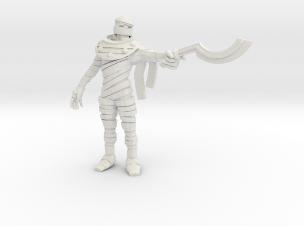 Mummy Swordsman in White Natural Versatile Plastic