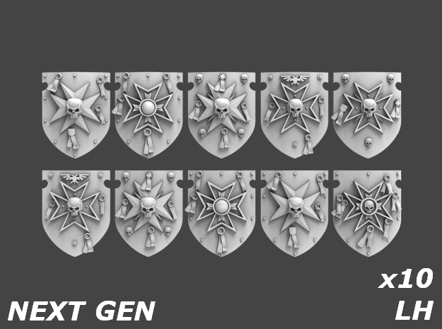 22013 Templar Shields Sprue 013 - Next Gen in Tan Fine Detail Plastic