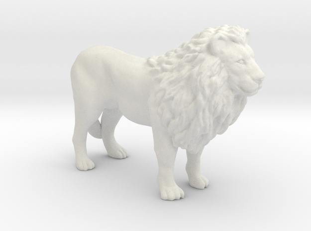 Plastic Male Lion v1 1:48-O in White Natural Versatile Plastic