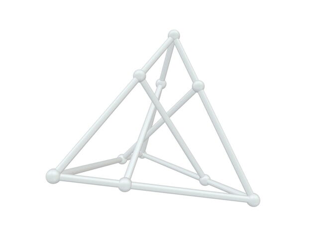 Petersen - Shifted Tetrahedron in White Natural Versatile Plastic