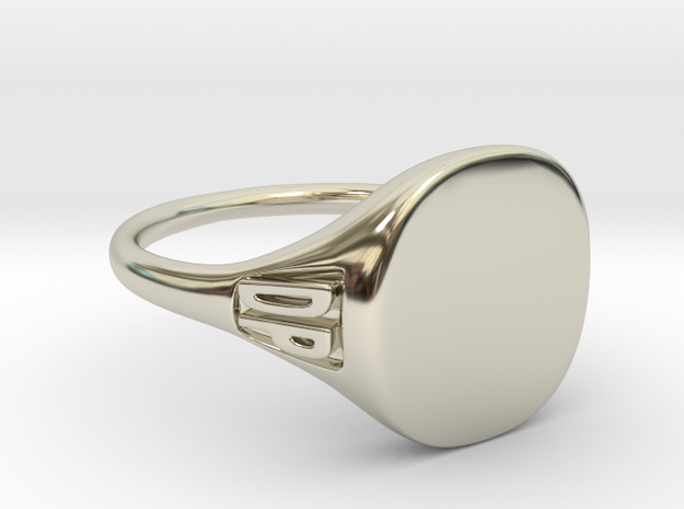 Engraved Squared Signet (Pinky) Ring 14k in 14k White Gold: 2.5 / 42.75